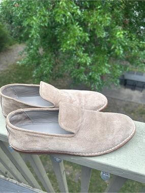 Vince Women’s Beige Suede Slip-On Loafers